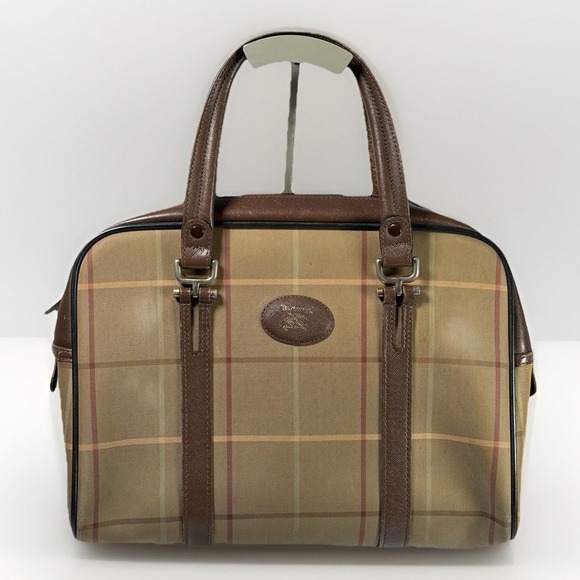 Burberry Handbags - 0010. Burberrys Nova Check Hand Bag Canvas Brown Gold Auth mr1966